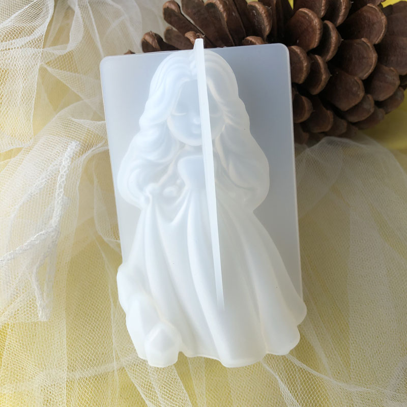 Candle Making Ideas - 3D Schattige Prinses Siliconen Kaars Schimmel