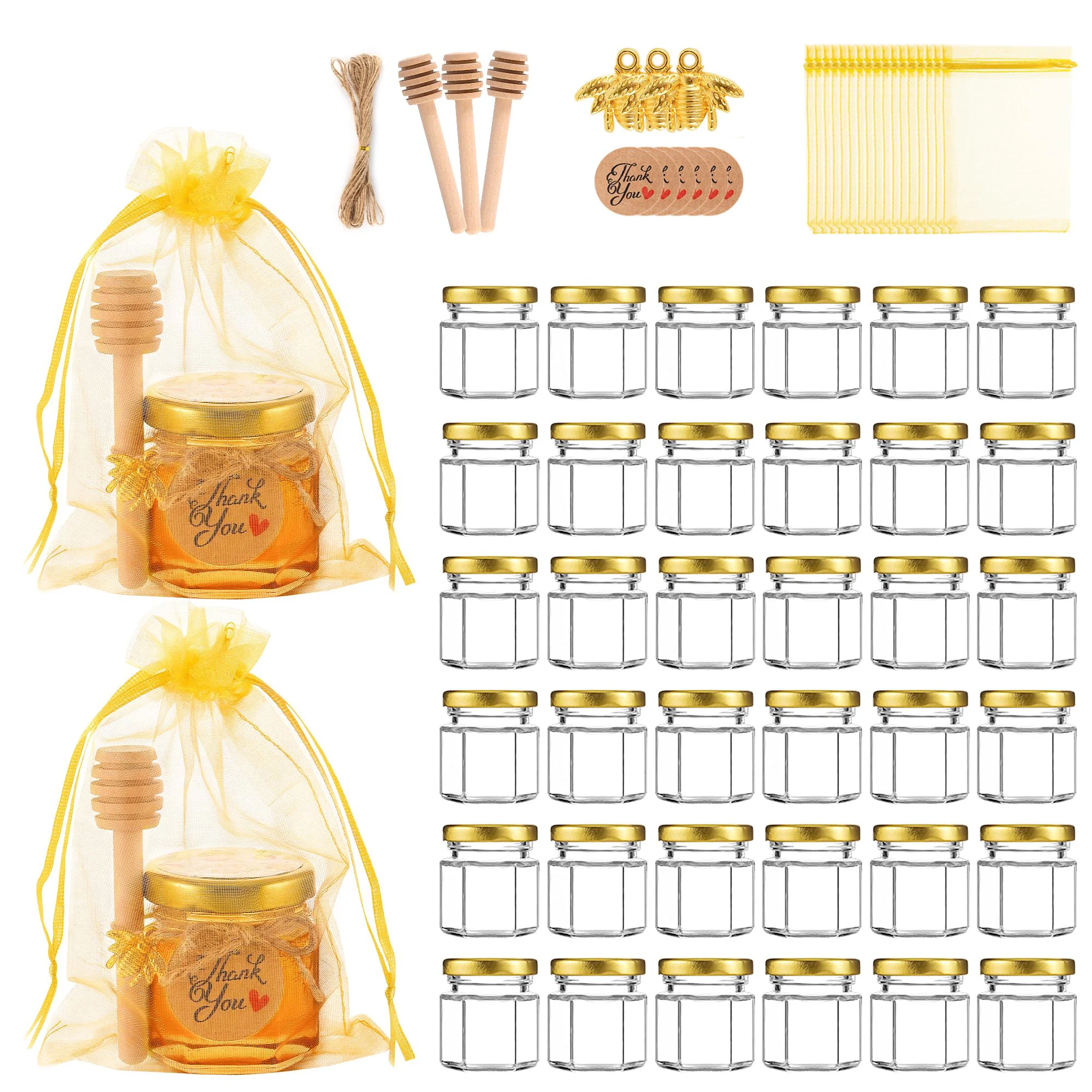 Candle Making Event - 1,5 oz zeshoekige mini glazen honingpotten