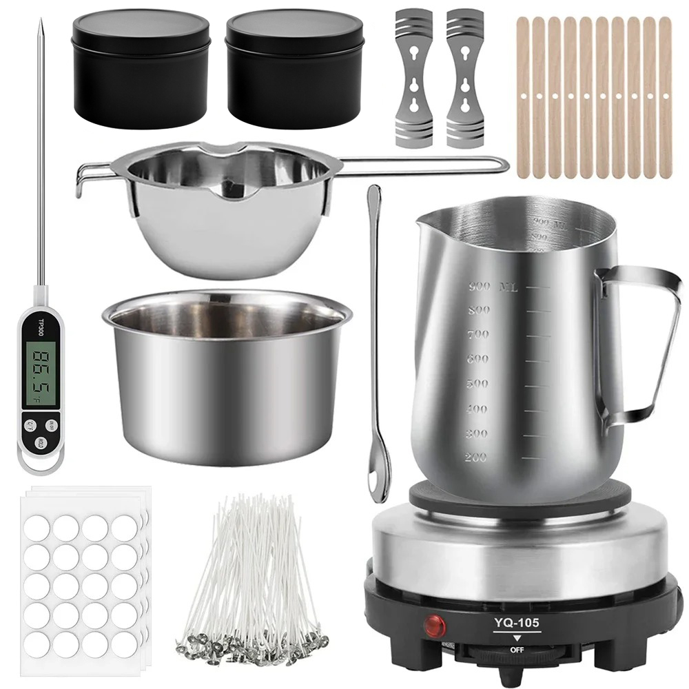 Candle Making Kits - Glintmos DIY kaarsenmaakset met kookplaat, kaarsenmaakbenodigdheden