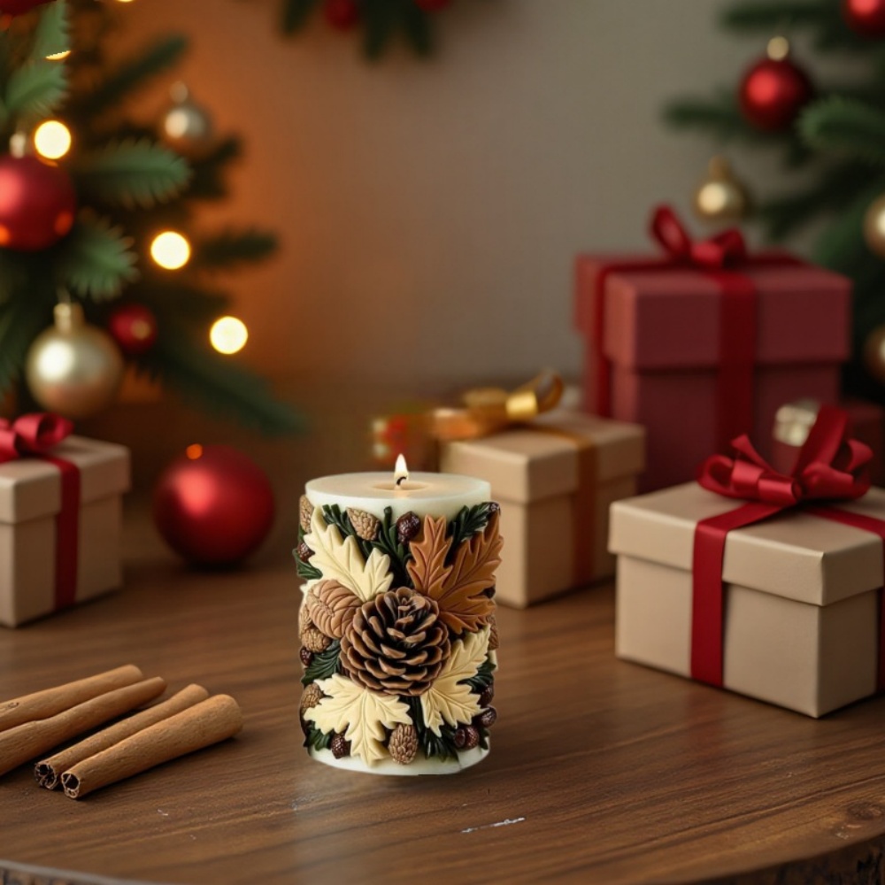 Candle Making Event - Winterkaarsvorm Hoogwaardige siliconen mal 3D-sneeuwpopvorm Wit