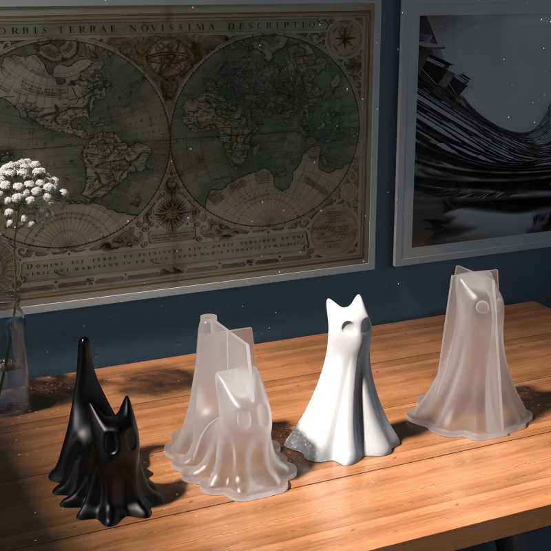 Ghost Cat Halloween Desktop Or - Candle Making Ideas recensie en prijs
