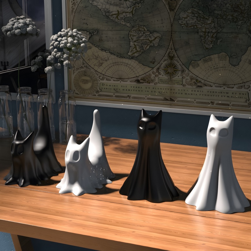 Ghost Cat Halloween Desktop Or - Candle Making Ideas recensie en prijs