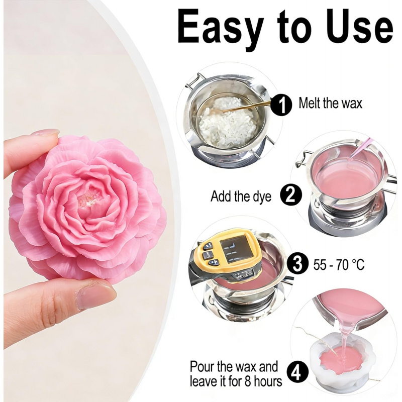 5-delige bloemkaarsvormset, 3D - Candle Making Kits recensie en prijs